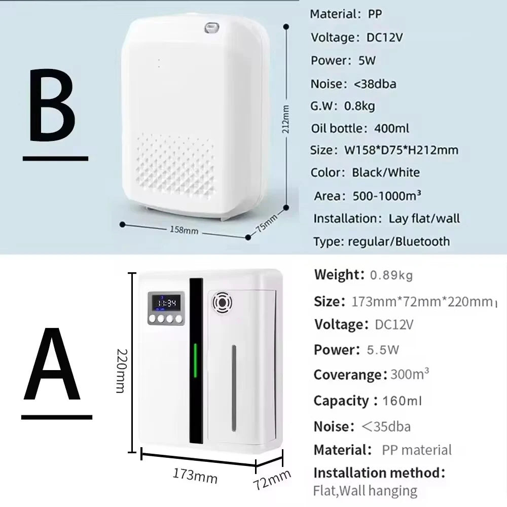 Bluetooth Wall-Mounted Air Freshener Diffuser with Essential Oils
