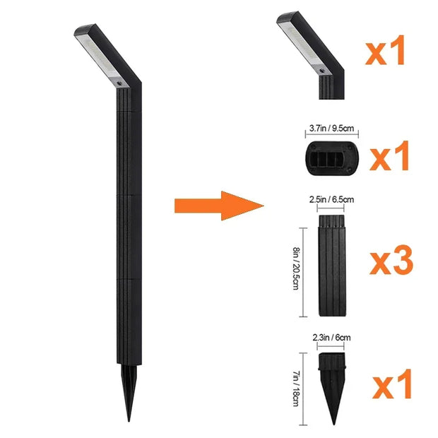 Solar Pathway Light with 3-Colour LED | IP65 Waterproof Garden Lamp