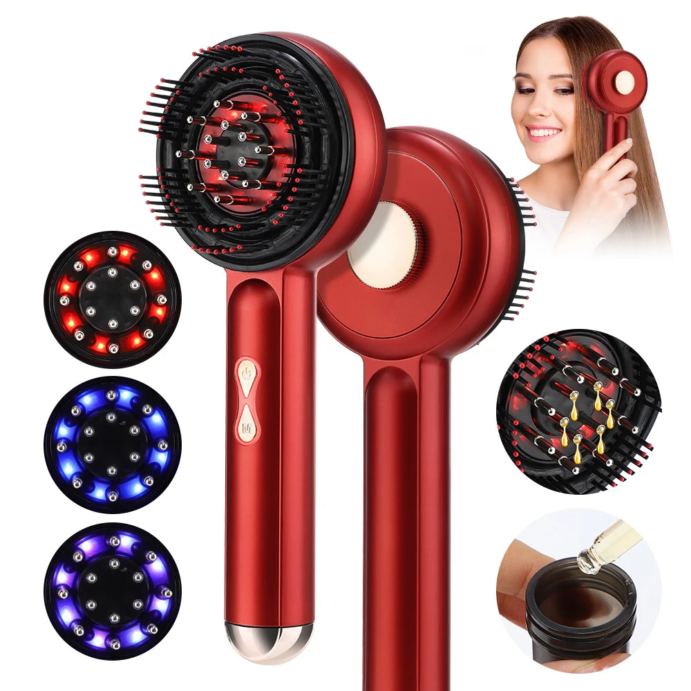 ReviveScalp - Electric Scalp Massager with 3 Color Light Therapy & Oil Applicator.