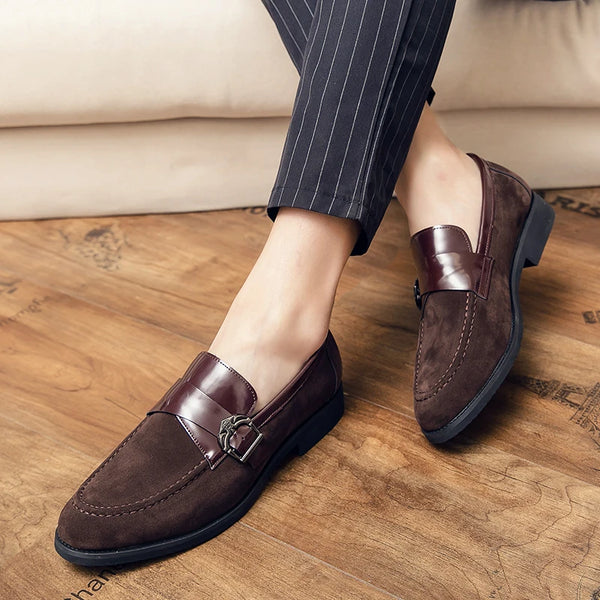 Men's Pointed Leather Loafers – Retro Business Casual