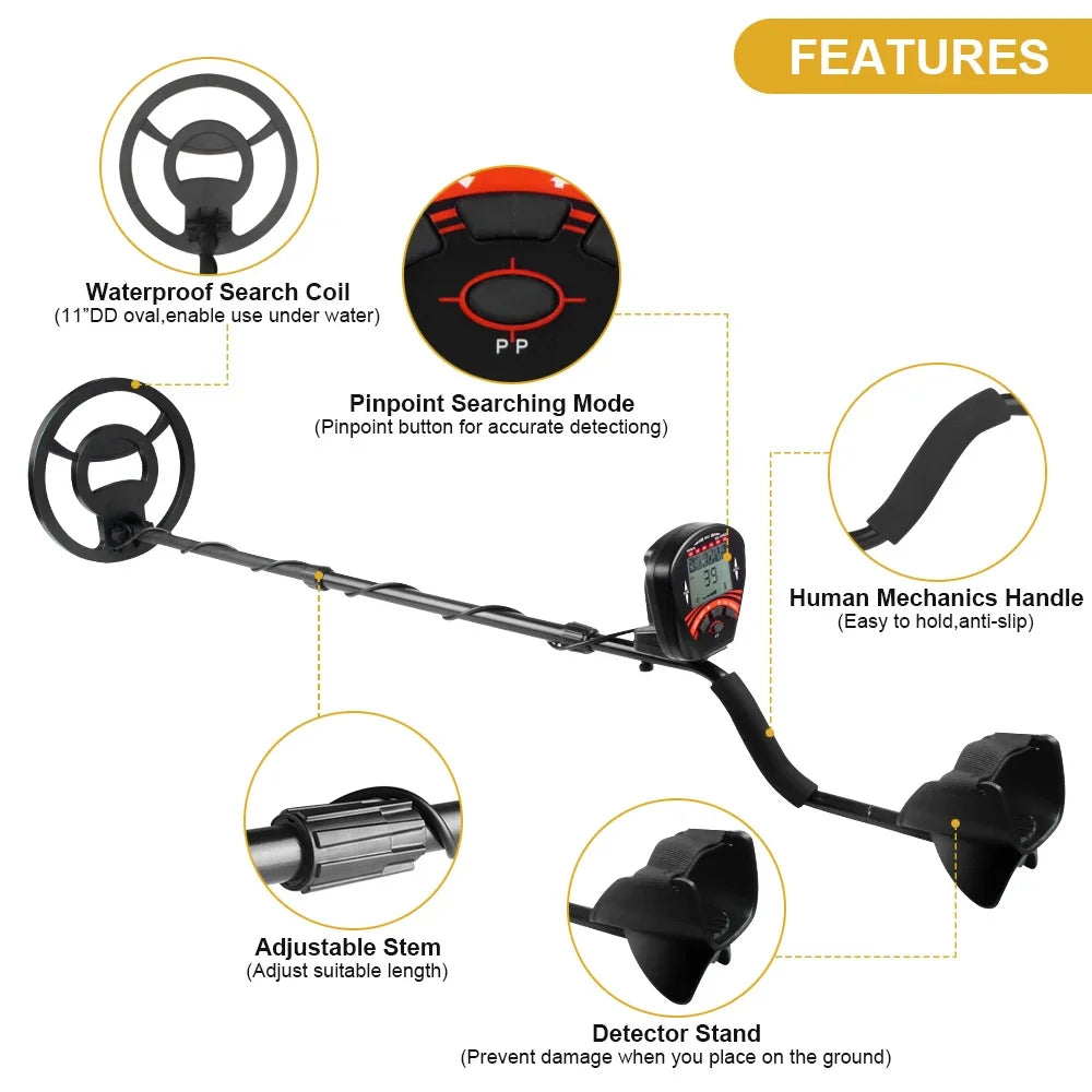 MD810 Professional Waterproof Metal Detector.