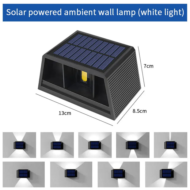 COB Solar LED Fence & Wall Lamp | Adjustable Beam | Dusk to Dawn | Waterproof | Garden & Pathway