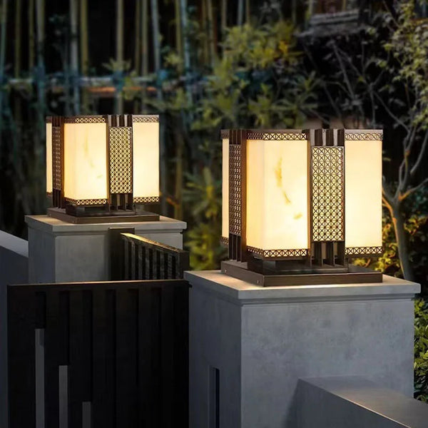 LED Imitation Marble Lawn Lamp | IP65 | AC110–220V | Pillar & Fence Post Light | 20–40cm