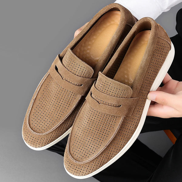 Men's Genuine Leather Loafers – Summer Breathable