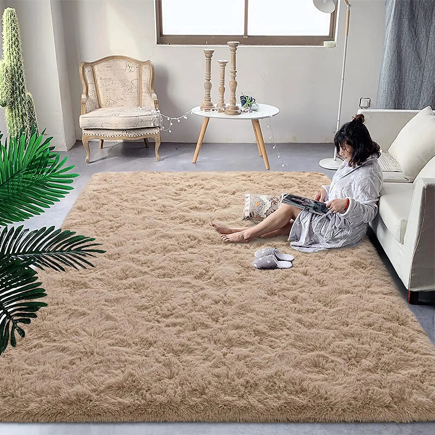 Soft Plush Bedroom Non-Slip Carpet.