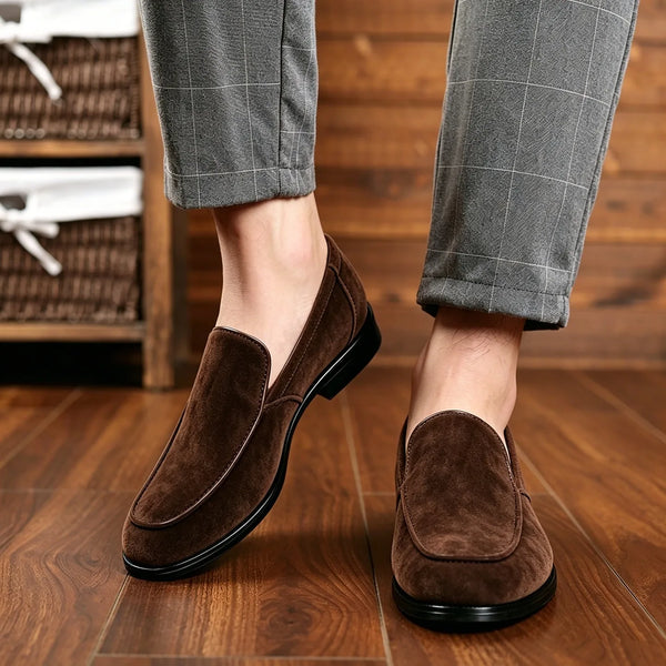 Men's Formal Business Loafers – Retro Slip-On Extended Size