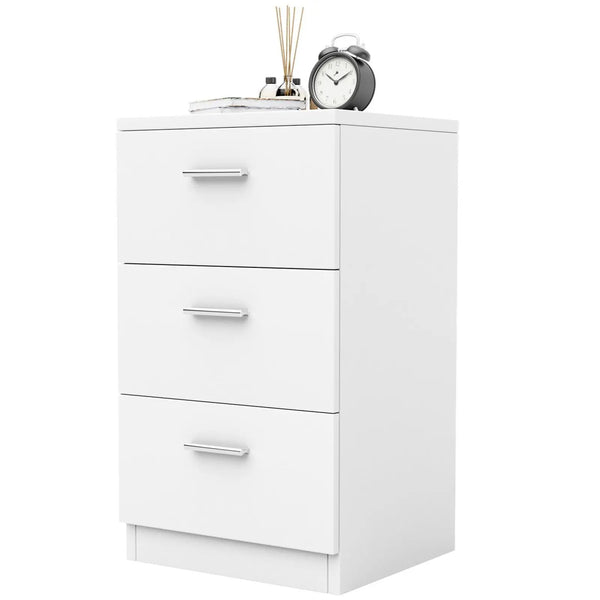 3-Drawer Wooden Nightstand - Space-Saving Night Chest