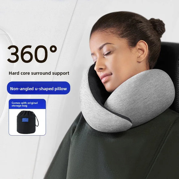 NOBLILUX U-shape memory foam travel neck pillow in grey