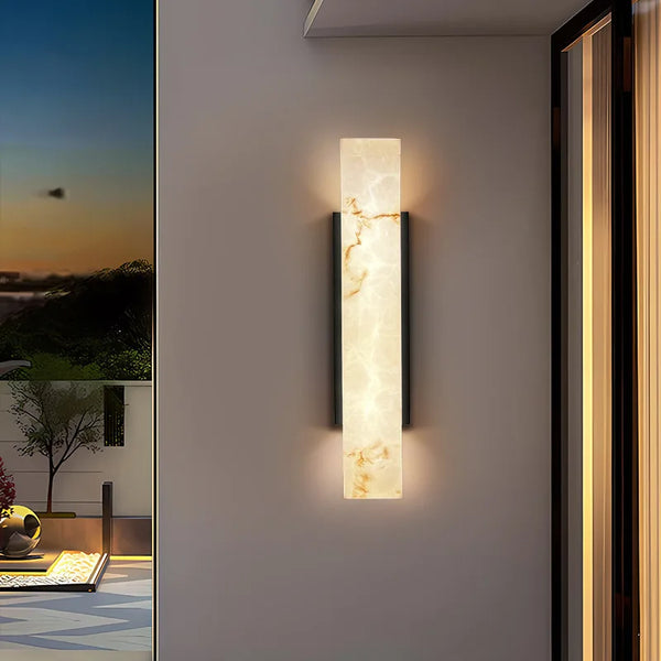 Minimalist Imitation Marble LED Porch Lamp | IP65 | AC85–265V | Stainless Steel | 50–80cm