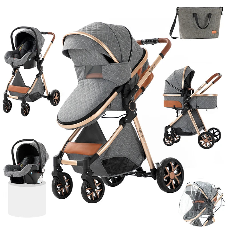 3-in-1 Multifunctional Baby Stroller with car seat - 3in1 Baby Pram