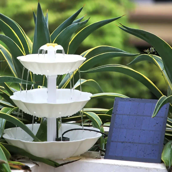 3-Tier Solar Bird Bath & Fountain | 2.5W Solar Pump | DIY | Sky Blue, Green or Off White