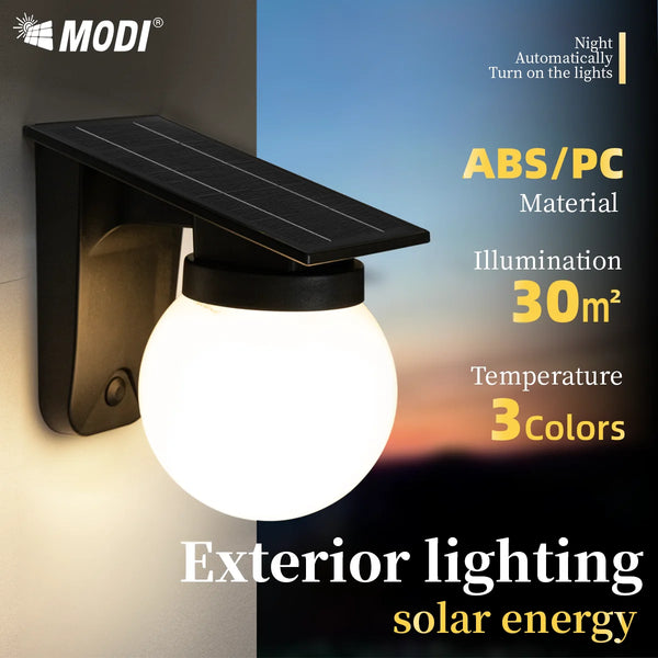 Solar Wall Light | 3 Colour Modes | IP65 | LiFePO4 Battery | 12+ Hour Runtime