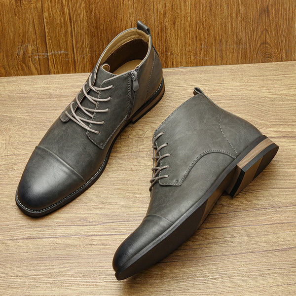 Men's Leather Ankle Boots – Western Style Boot