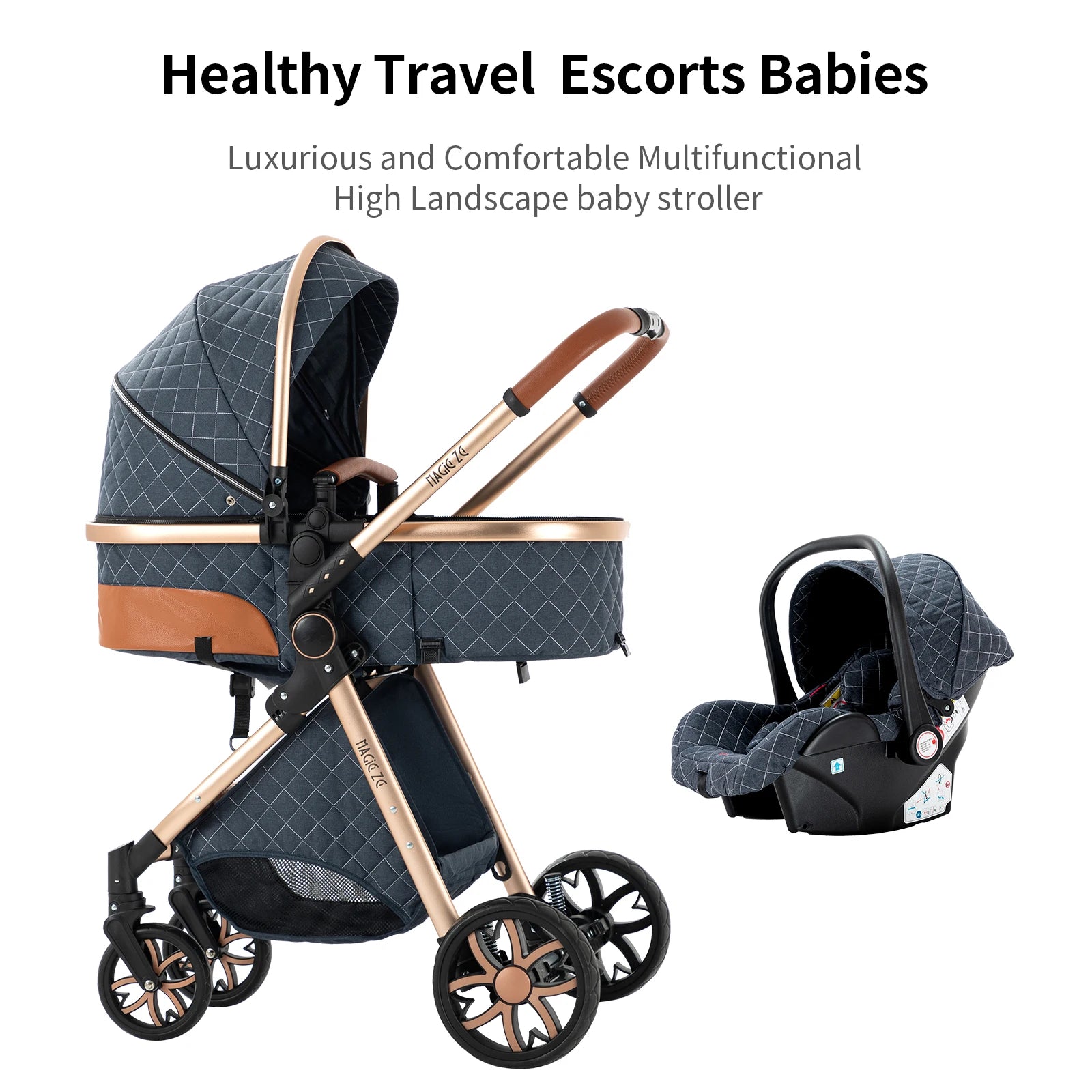 3-in-1 Multifunctional Baby Stroller with car seat - 3in1 Baby Pram