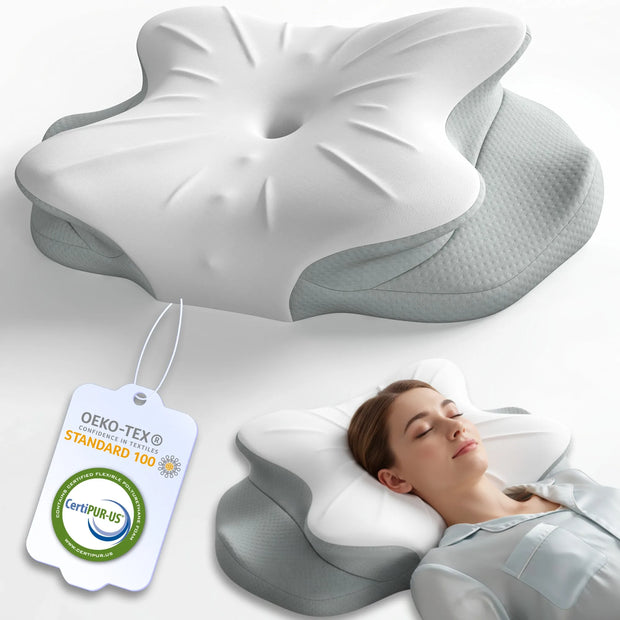 RUMMY memory foam pillow in light grey