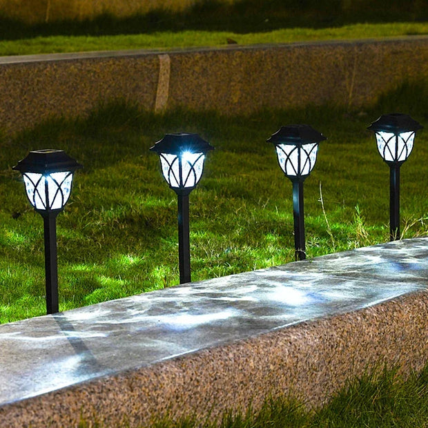 Solar Yard Pathway Lights | Bright LED Lawn Lamps | 10 Pack